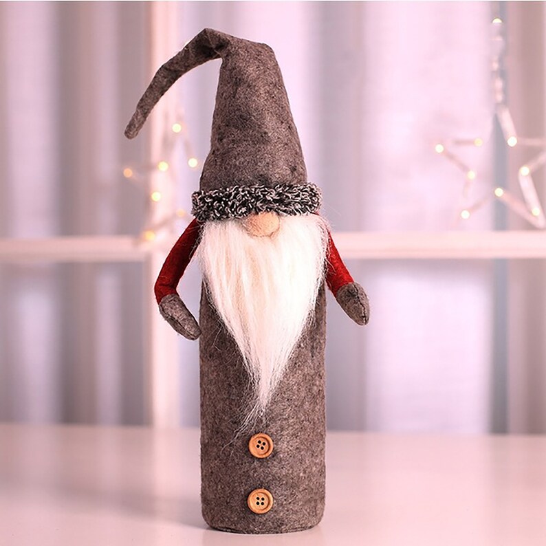 Christmas Home Decoration Xmas Dinner Table Decor Santa Claus Wine Champagne Bottle Dust Cover Bags Christmas Red Wine Bottle Cover