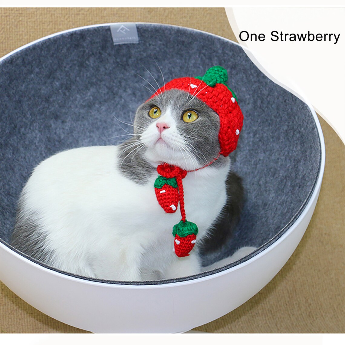 Strawberry Crochet Cat Hat Cute Handknitted Dog Hat Animals Etsy