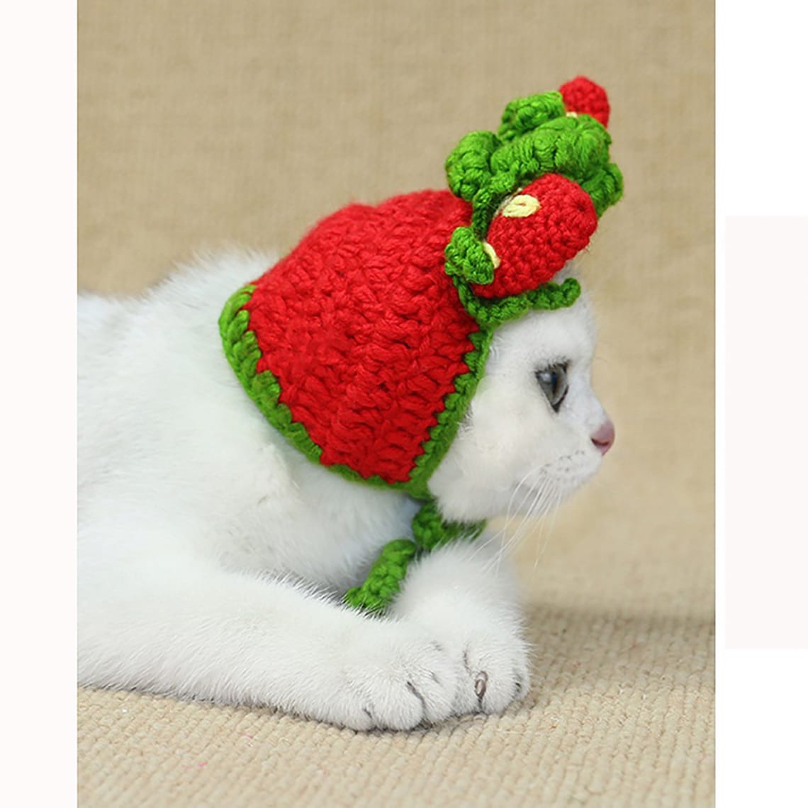 Strawberry Crochet Cat Hat Cute Handknitted Dog Hat Animals Etsy