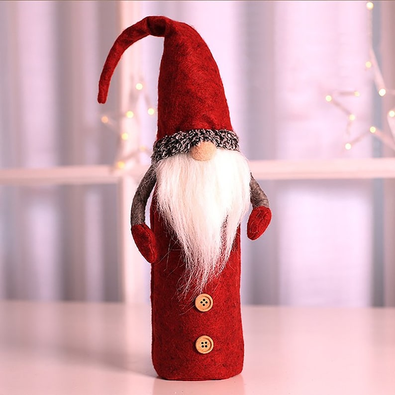 Christmas Home Decoration Xmas Dinner Table Decor Santa Claus Wine Champagne Bottle Dust Cover Bags Christmas Red Wine Bottle Cover