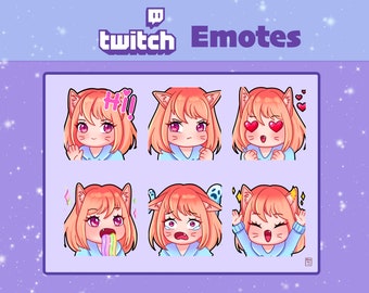 Twitch / Discord Emotes Girl kawaii Pack 6