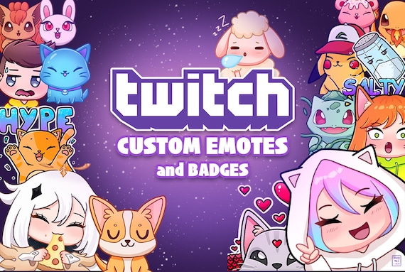 Custom Twitch Emotes and Sub Badges | Commisions | Cute Emotes | Personalized Emotes Badges
