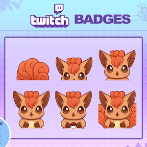 Twitch Sub Badges Vulpix Pack 6