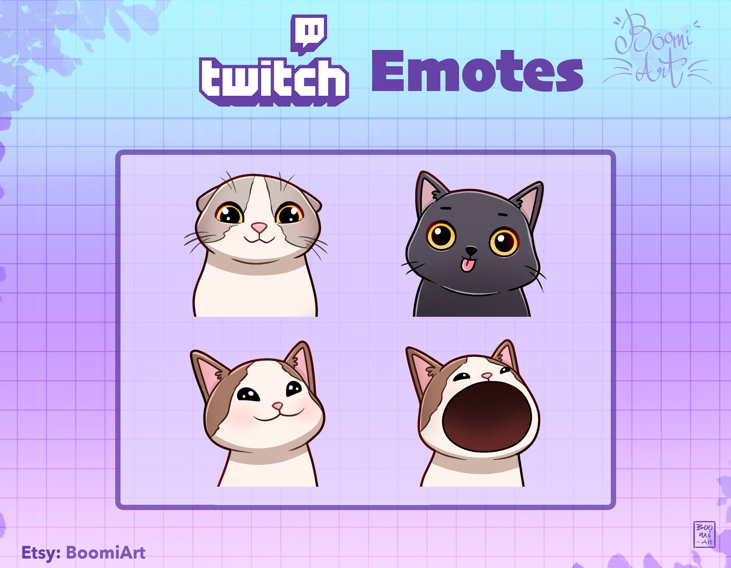 CATS MEMES Cute Sub Badge Twitch Pack 4 Funny Sub Badges Twitch