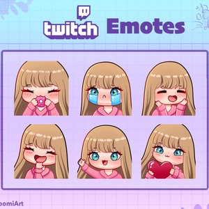 Twitch / Discord Emotes Girl Blonde Pack 6