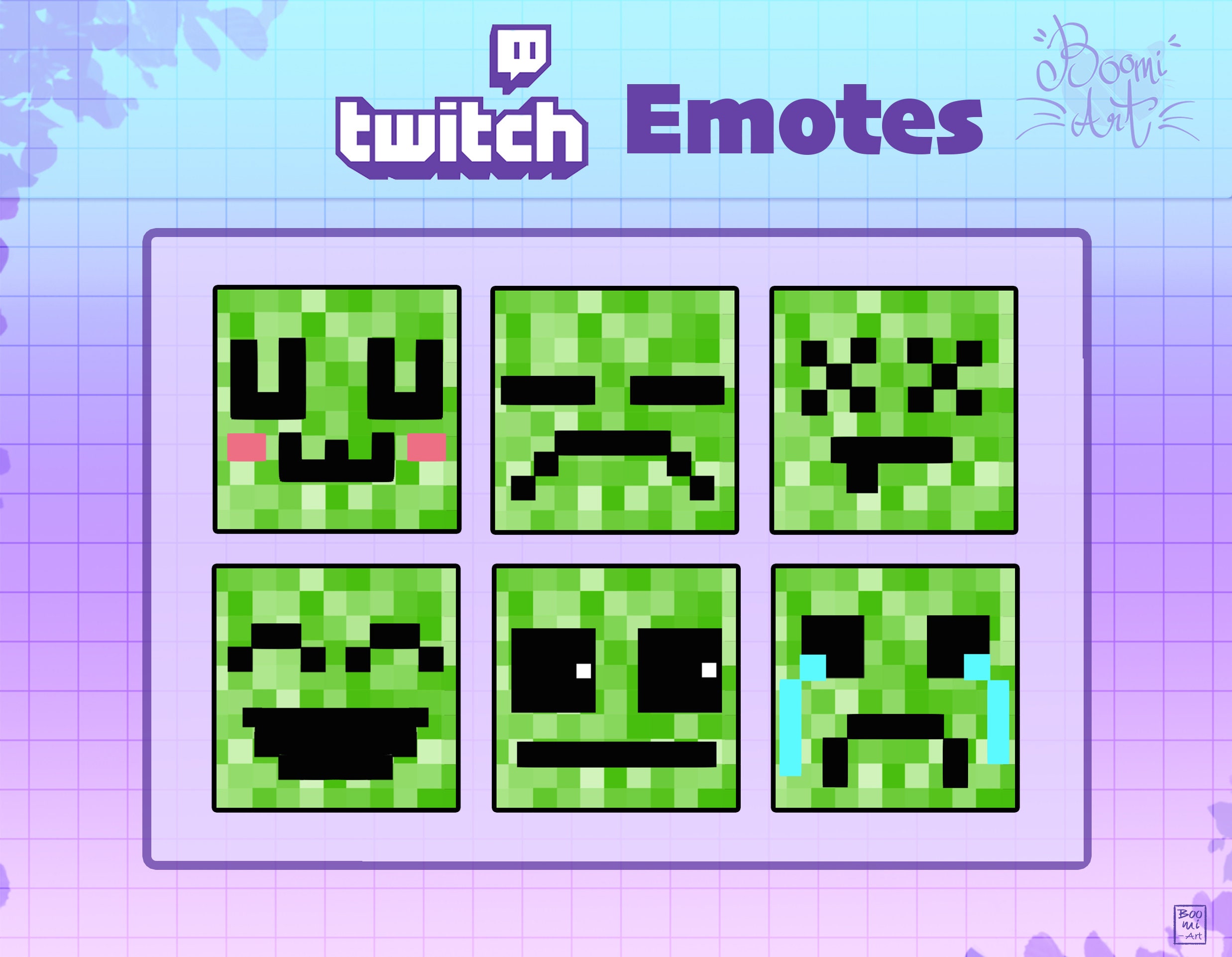 Twitch / Discord Emotes Minecraft Creeper Pack 6