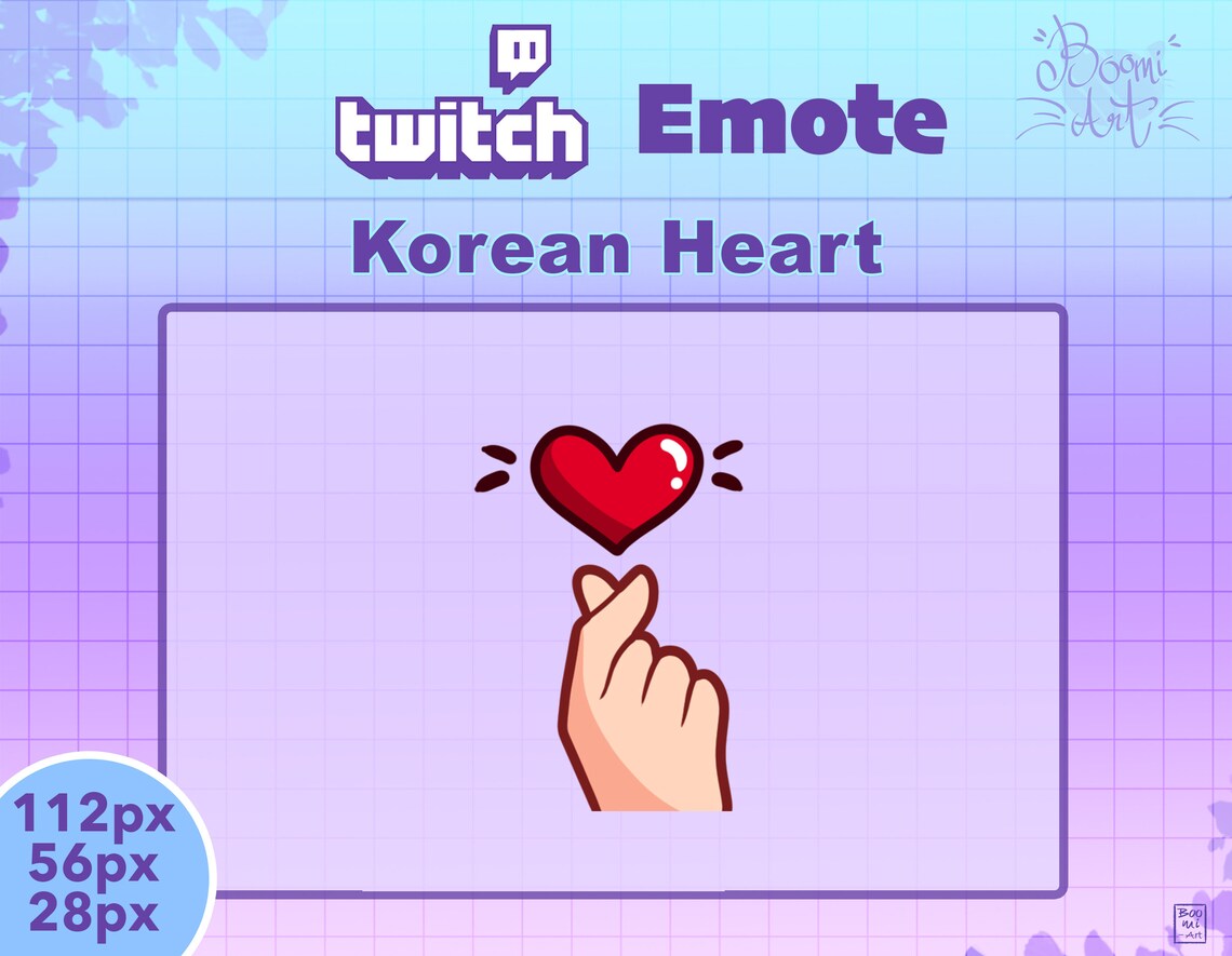 KOREAN HEART Cute Sub Badge Twitch Love Sub Badges Twitch Graphics