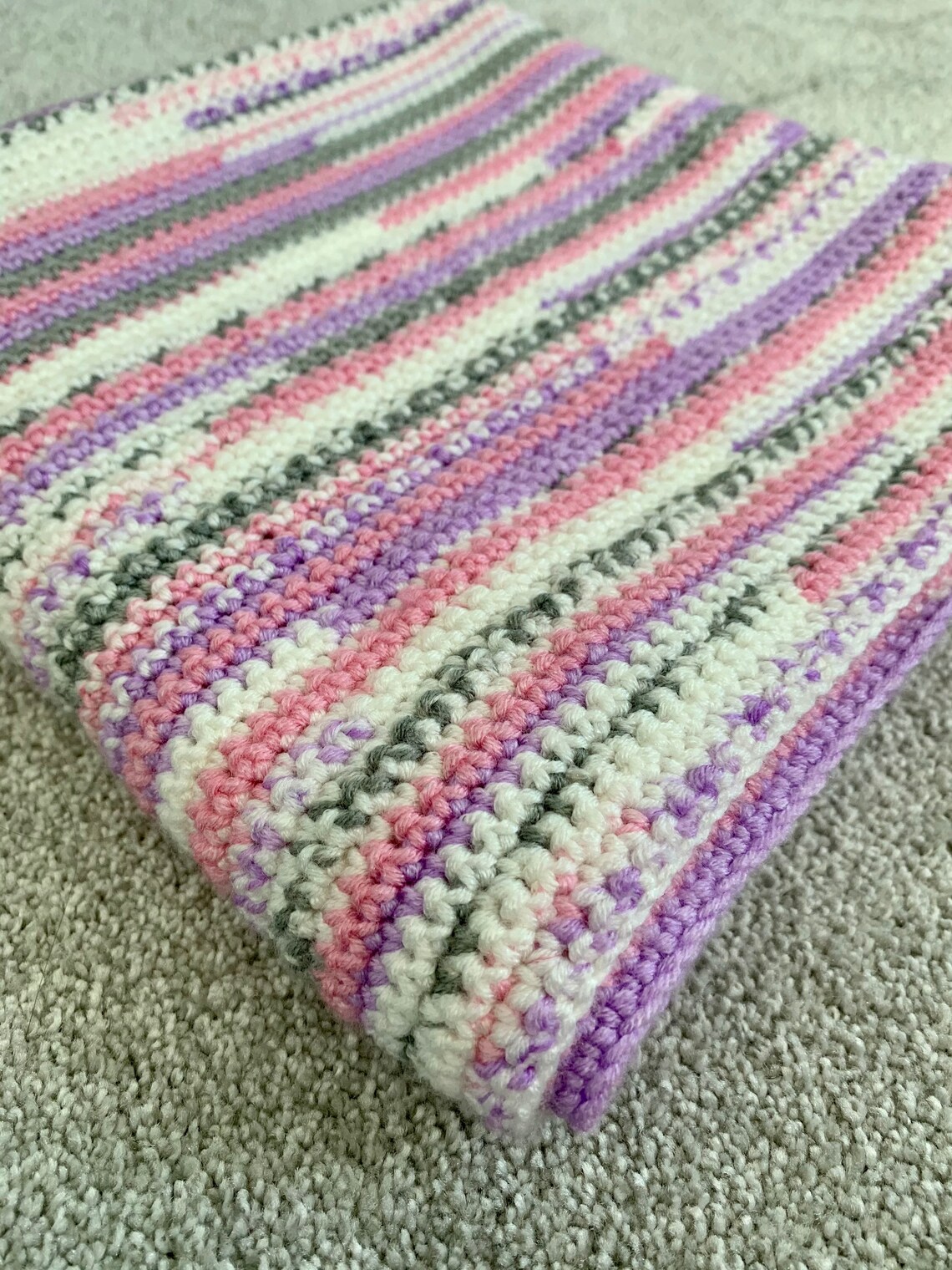 Hand crocheted baby blanket. Moses basket blanket. Perfect for Etsy