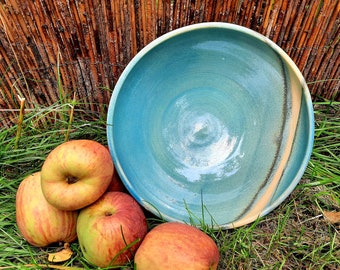 Salatschüssel, Obstschale 21 cm; keramikschale habdgetöpfert