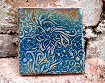 Decorative tile turquoise, tile turquoise, ceramic tile turquoise