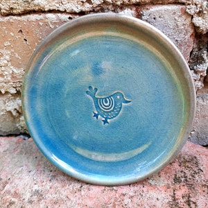 Children&#39;s plates, hand-made plates, turquoise plates, plates with quilted motifs, sushi plates