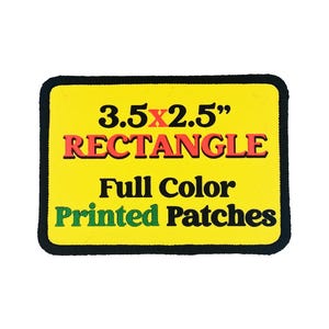 Custom Rectangle Iron-On Patch with Black Border | Personalized Photo, Logo, Quote (3.5x2.5" or 3x2")