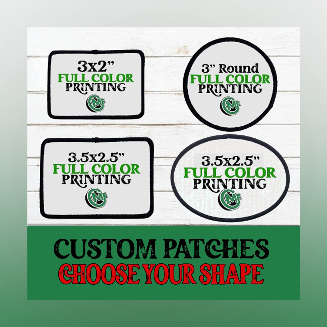 Bulk Custom Iron on Patches 25 Patches, Choose Your Shape, Customized
