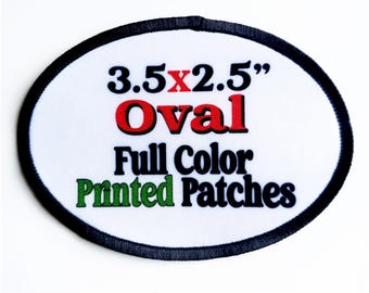 Custom Oval Iron-On Patches | Full Color Printed Patch with Personalized Logo, Photo or Text