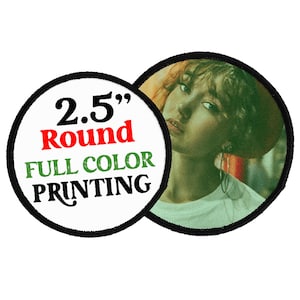 Custom Round Iron-On Patch | Choose 2.5” or 3” - Personalized Photo, Logo or Text- Full Color