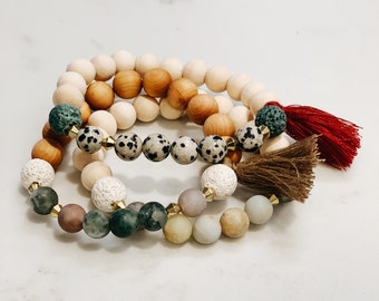 Three customized stone bracelets