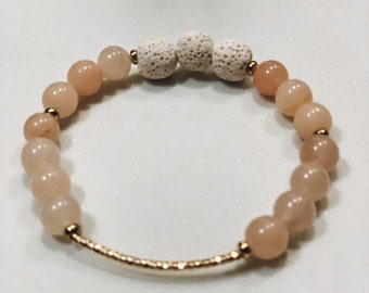 Peachy Pink Bar Diffuser Bracelet