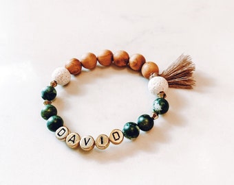 Customized Diffuser Name Bracelet with Tassel