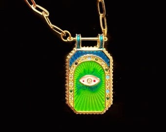 Gorgeous Green Evil Eye Necklace