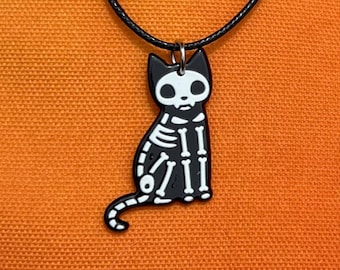 Skeleton Kitty Necklace