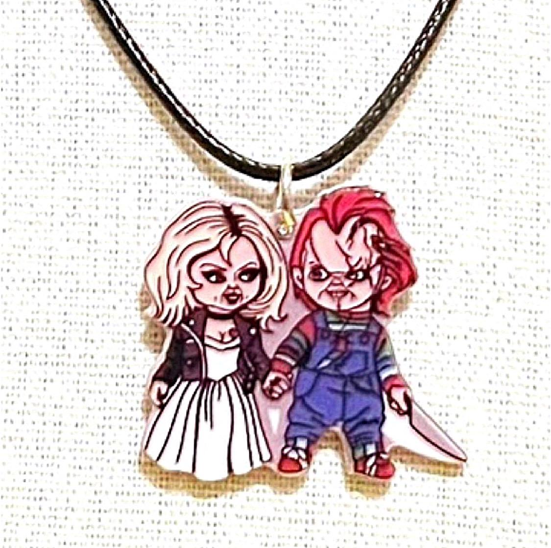 送税込【CHUCKY x KING ICE】TIFFANY VALENTINE BUST NECKLACE♪ Tiffany Valentine Bust Necklace | Chucky Jewelry | King Ice