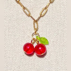 Glass Cherry Necklace