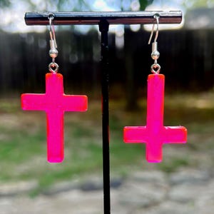 Half And Half Cross Earrings