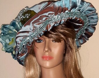 1920s Brimmed Cloche Hat w/ Faille Taffeta, Antique Hat Socialite Style Genuine 1920 main image 2