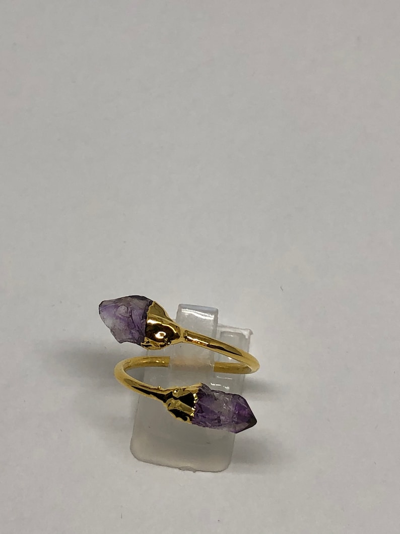 24k Gold Plated Amethyst Bracelet,Ring and Earring,Agate Stone Gift for her Beautiful Bangle Set of 3 S3