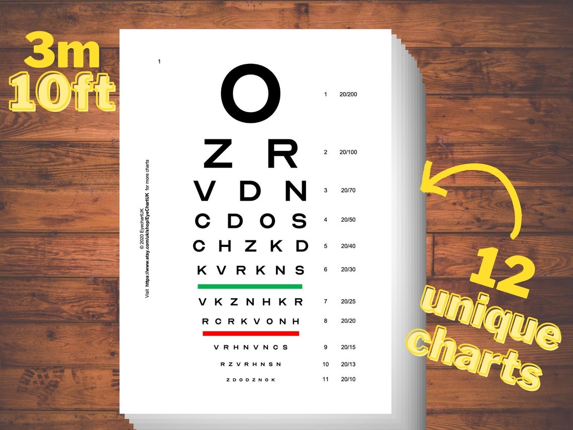 3m10ft snellen eye charts a4letter pdf print at home