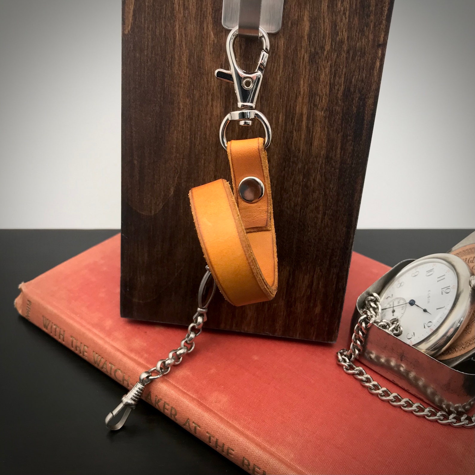 Leather Pocket Watch Lanyard/Chain Etsy