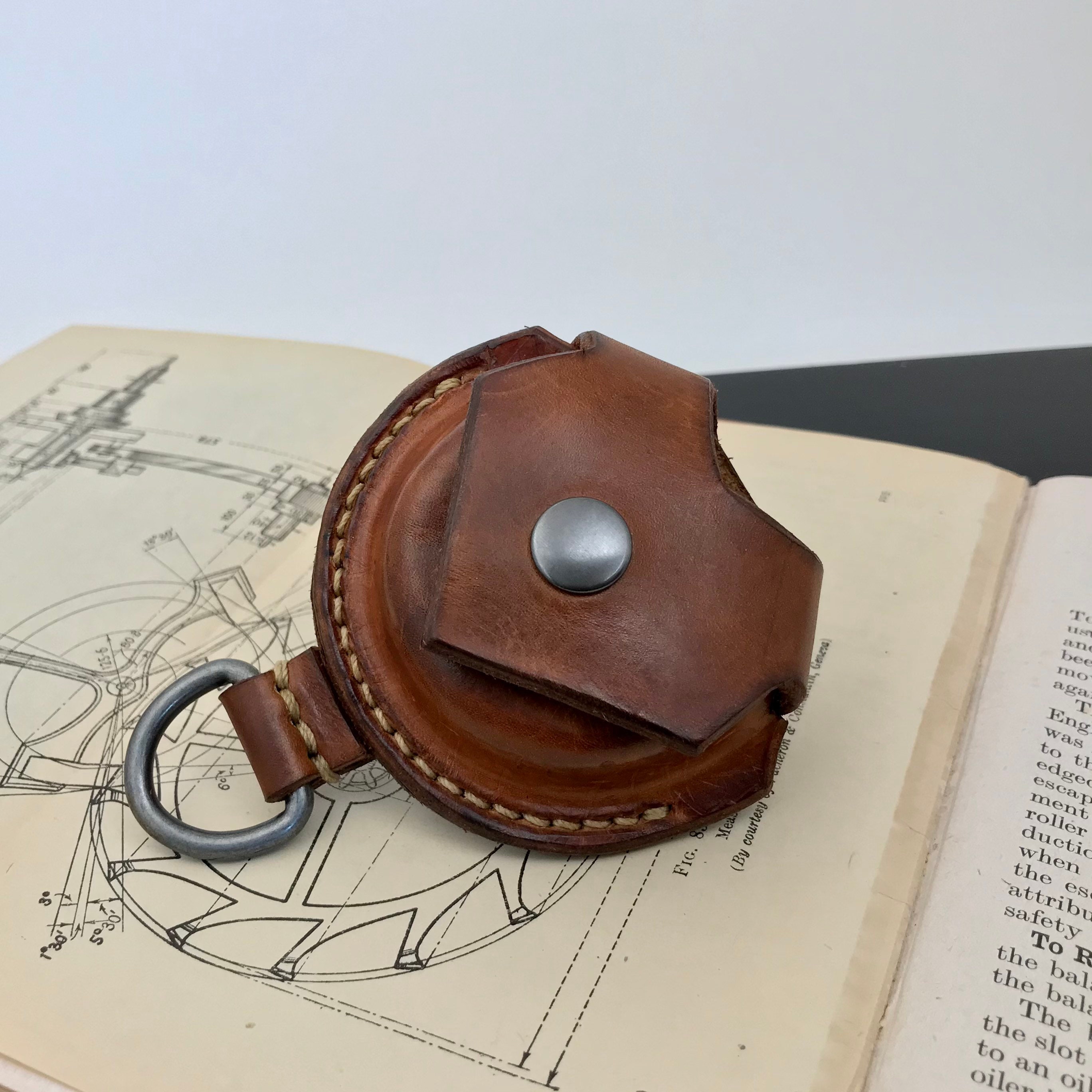16 Size Leather Pocket Watch Holder Pouch with Belt Loop and Etsy