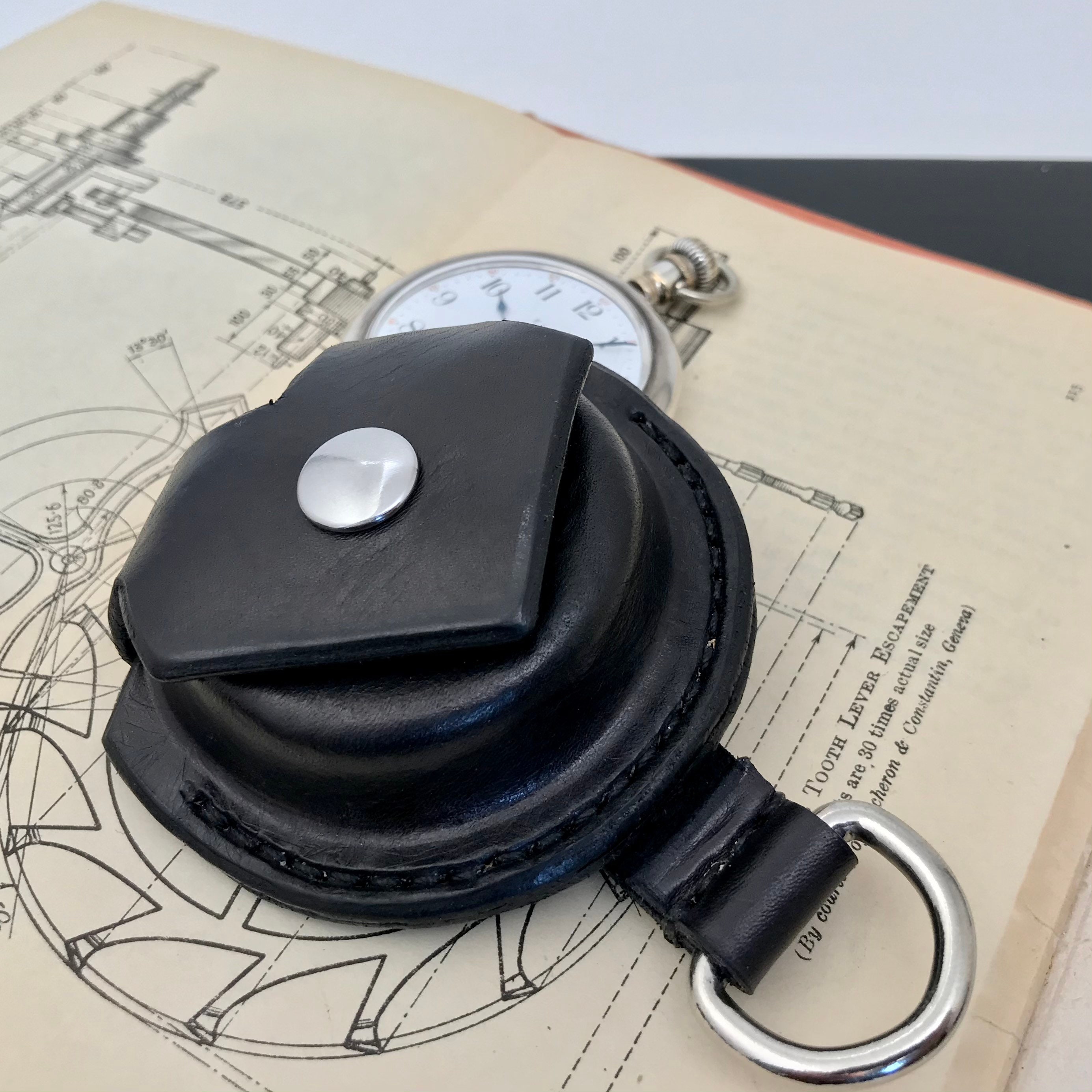 16 Size Leather Pocket Watch Holder Pouch with Belt Loop and Etsy
