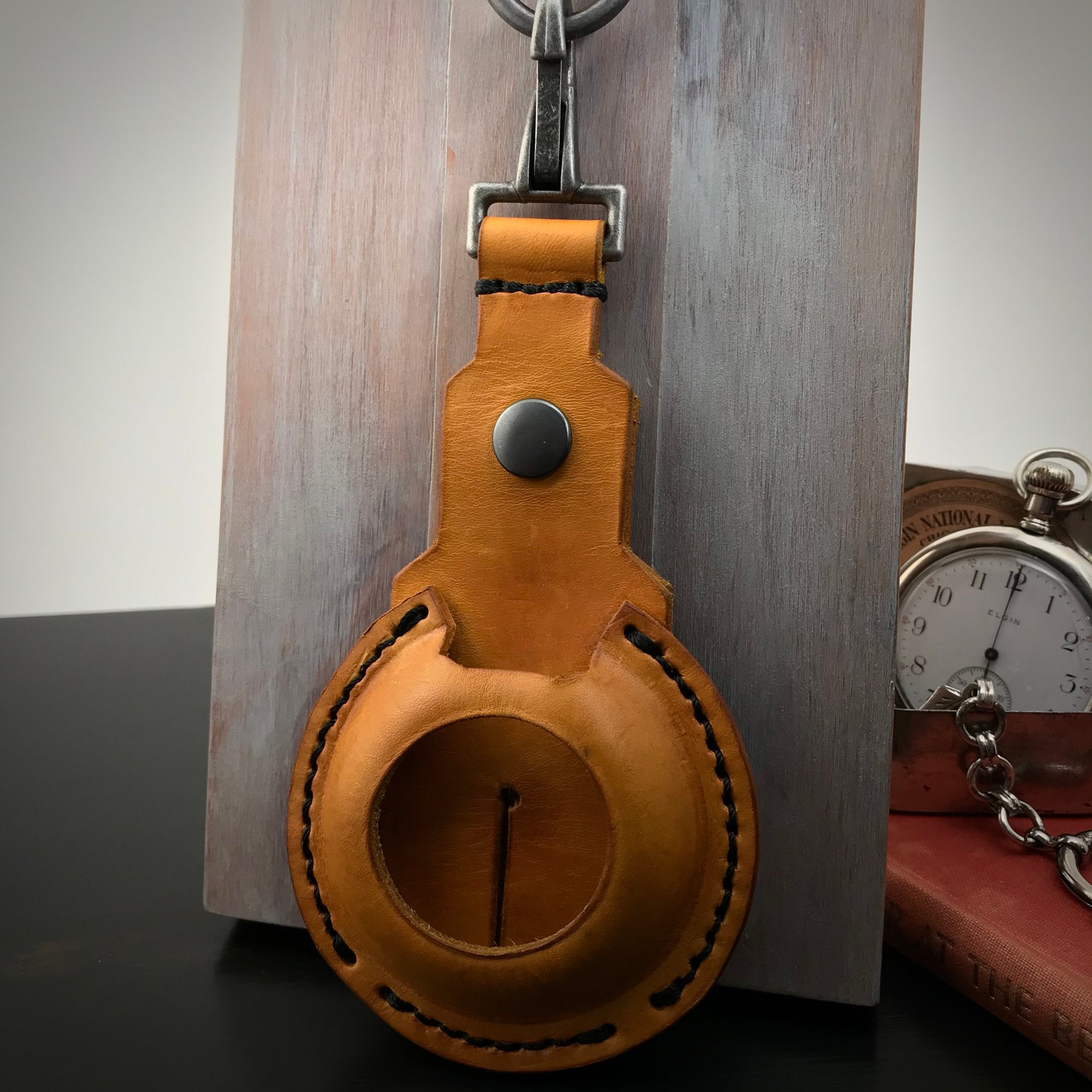 16 Size Leather Pocket Watch Holder Pouch With Lanyard Etsy