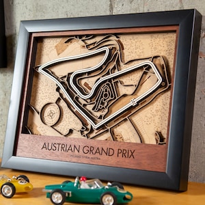 Grand Prix van Oostenrijk Red Bull Ring 3D-houten routekaart Formule 1 F1 muurkunst aanpasbaar
