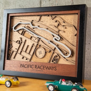 Pacific Raceways Park muurkunst in 3D op hout aanpasbaar