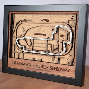 Indianapolis Motor Speedway Grand Prix Road Race 3D houten baankaart muurkunst aanpasbaar