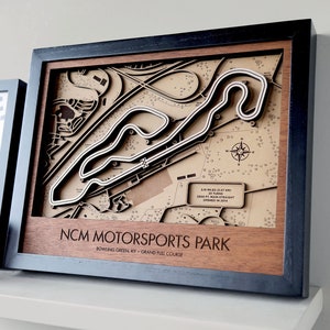 National Corvette Museum 3D-houten routekaart aan de muur Motorsports Park aanpasbaar