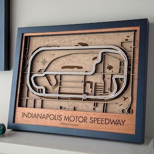 Indianapolis Motor Speedway 3D Wood Track Map Wall Art Customizable