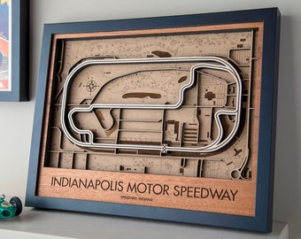 Indianapolis Motor Speedway 3D Wood Track Map Wall Art Customizable