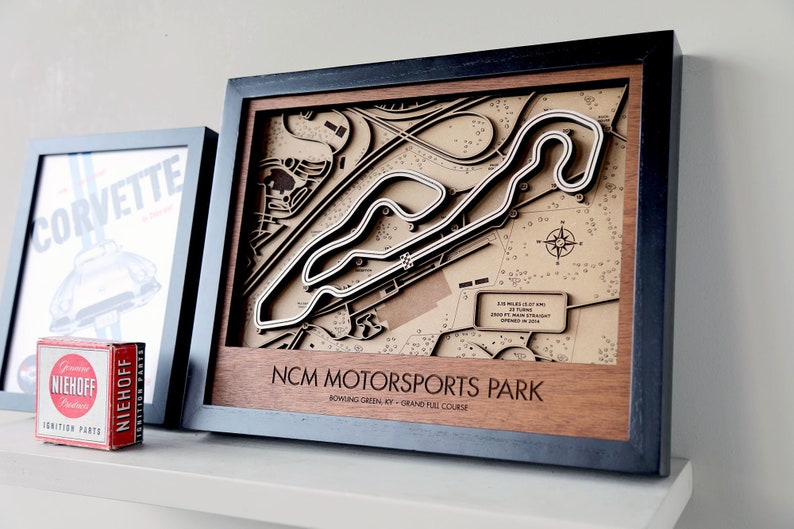 National Corvette Museum 3D Wood Track Map Motorsports Park Wall Art ...