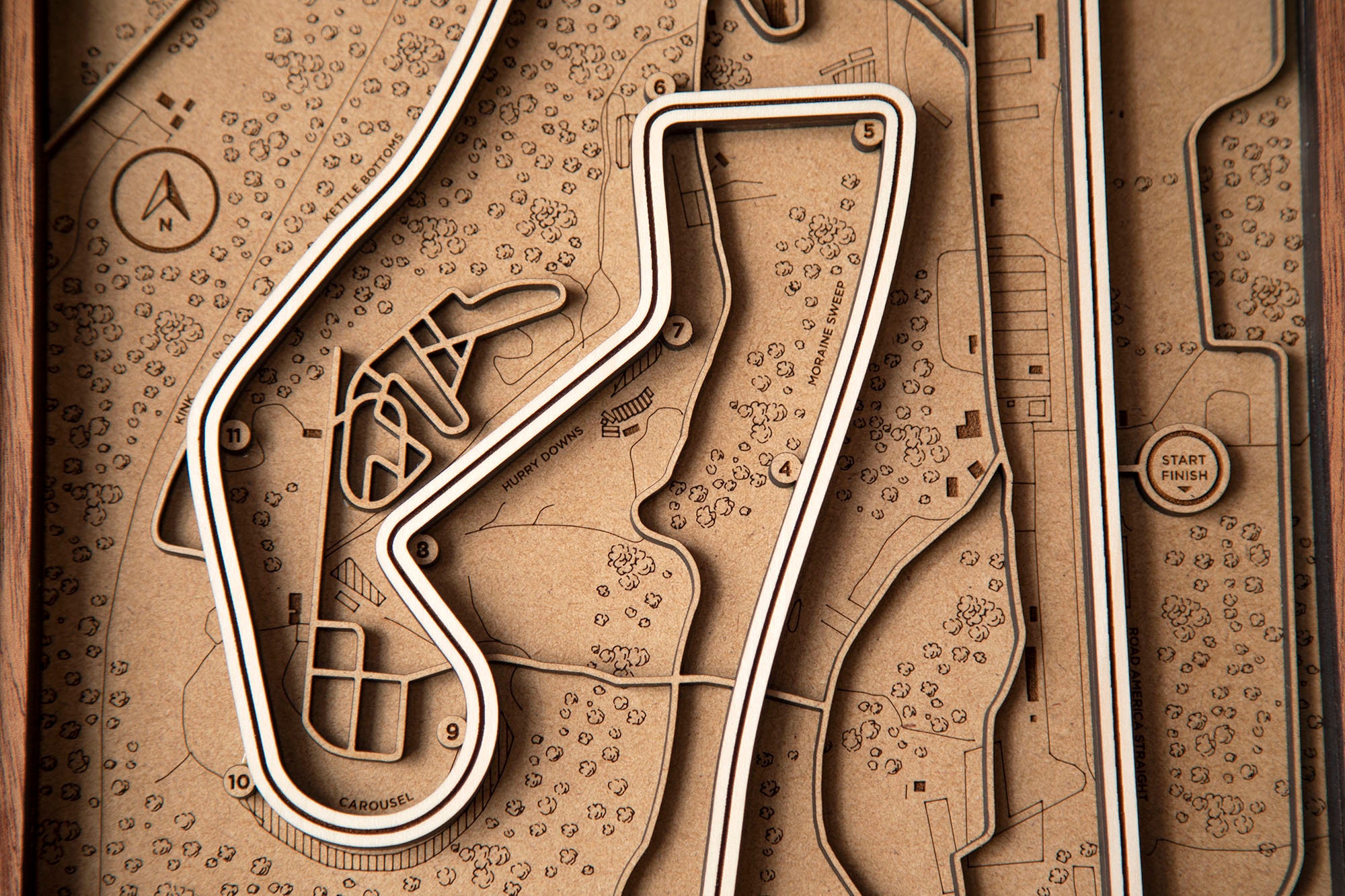 Road America Layered Wood Track Map Wall Art | Etsy