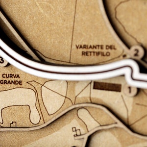 Variante Del Rettifilo Monza 3D Wood Track Map Formula 1 F1 Wall Art Customizable - Etsy