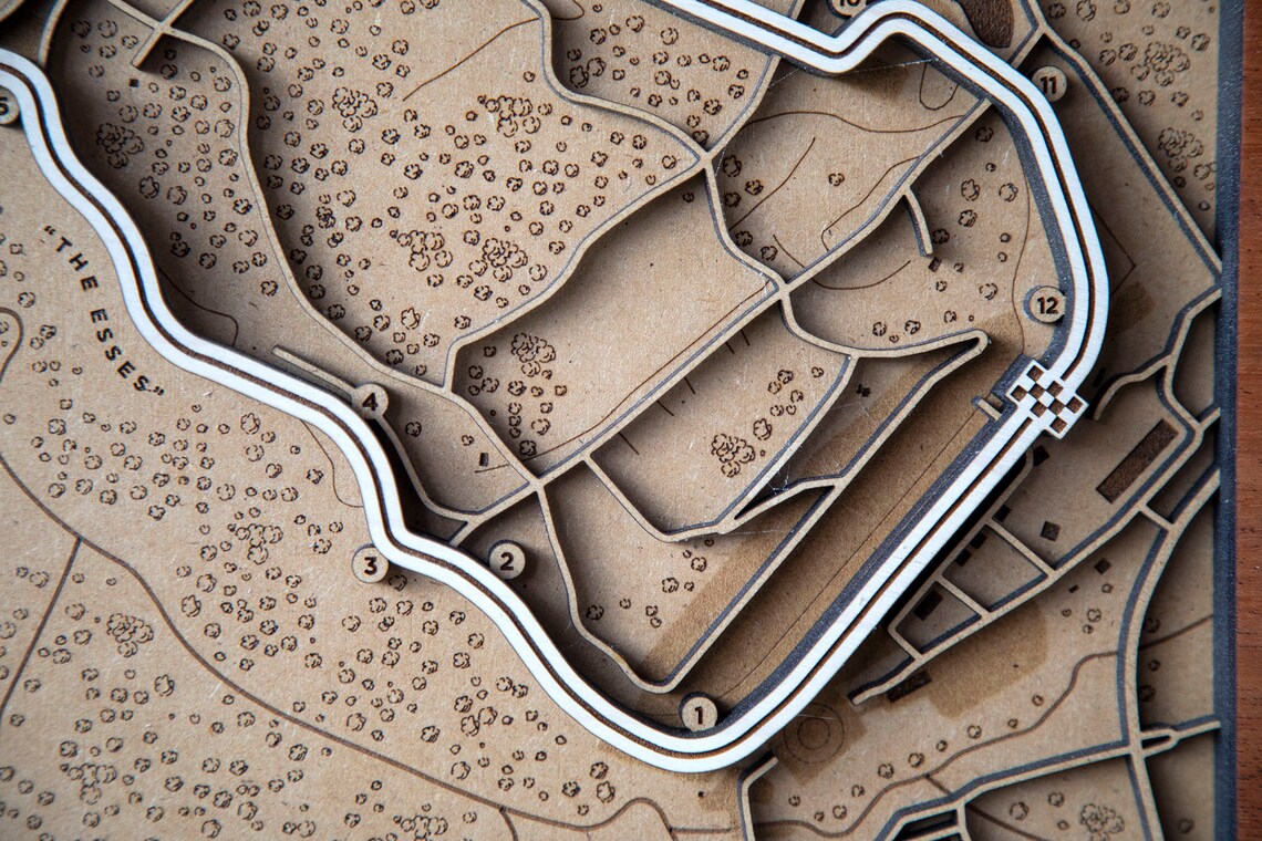 Road Atlanta 3D Wood Race Track Map Wall Art | Etsy