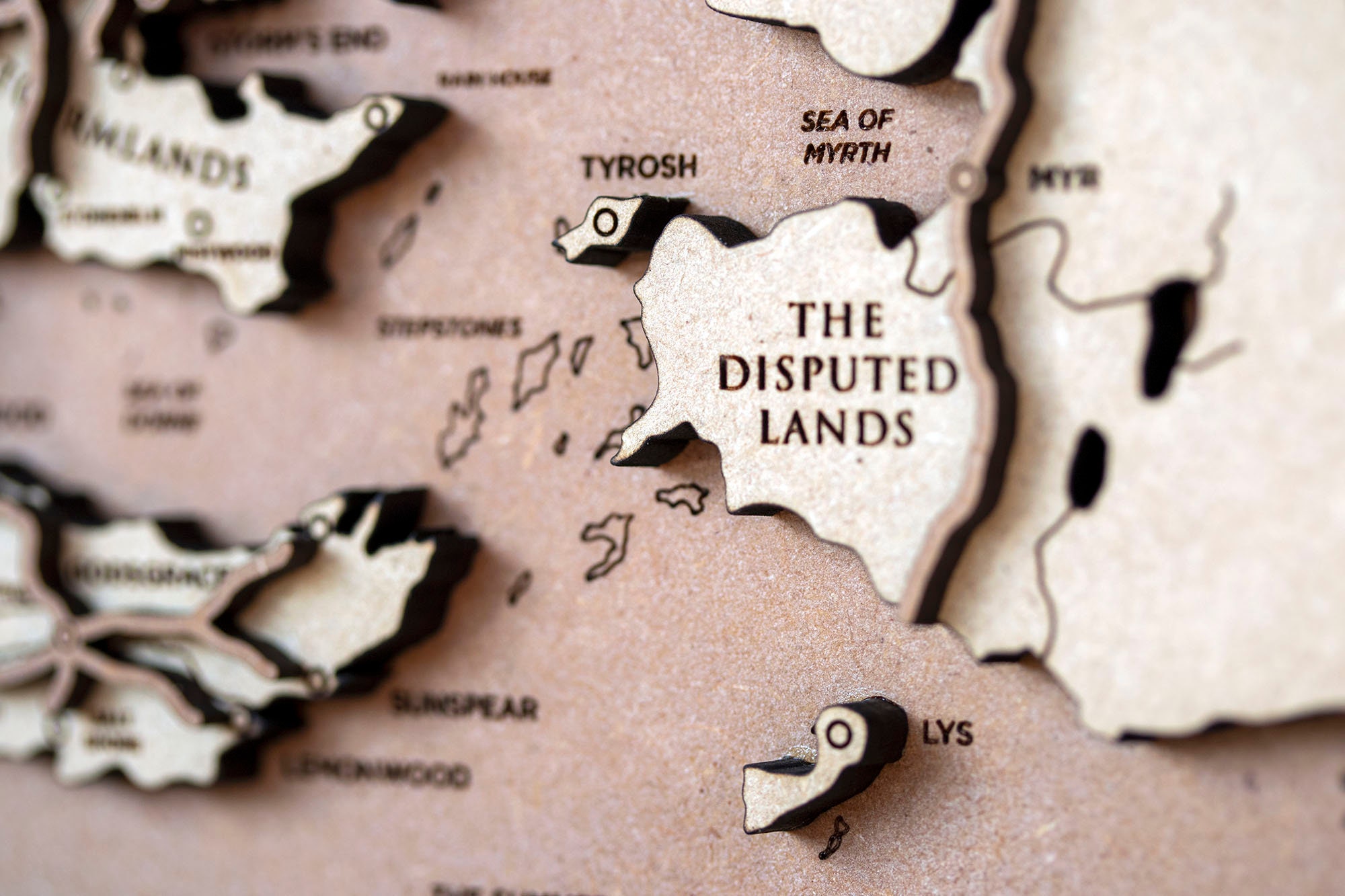 Game of Thrones Westeros 3D Wood Map Wall Art Customizable - Etsy