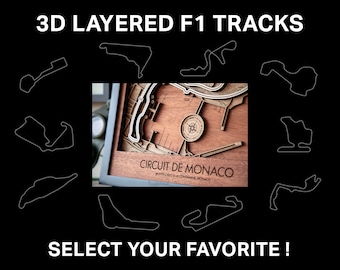 Formula 1 3D Wood Track Map F1 Wall Art