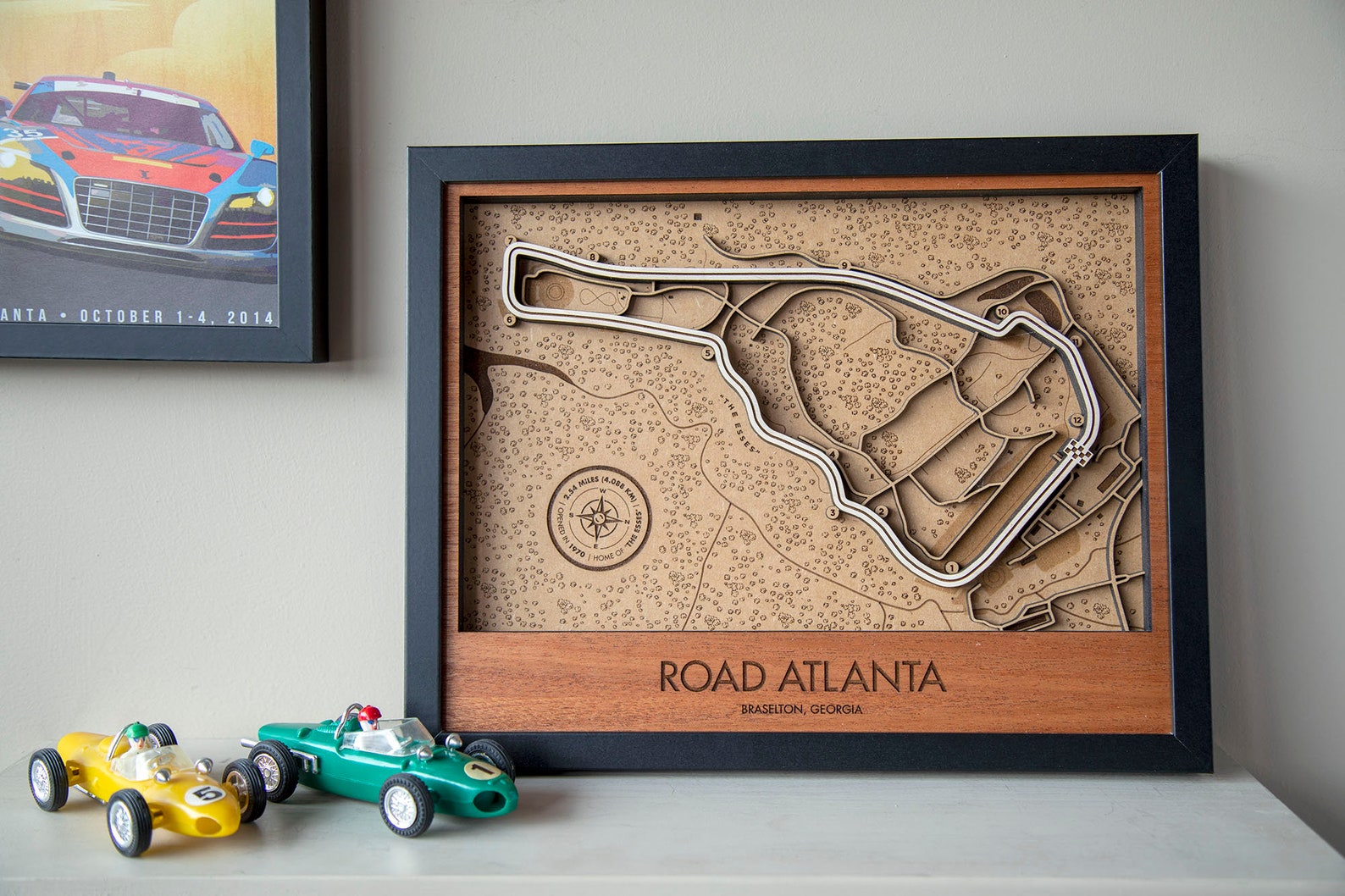 Road Atlanta 3D Wood Race Track Map Wall Art | Etsy