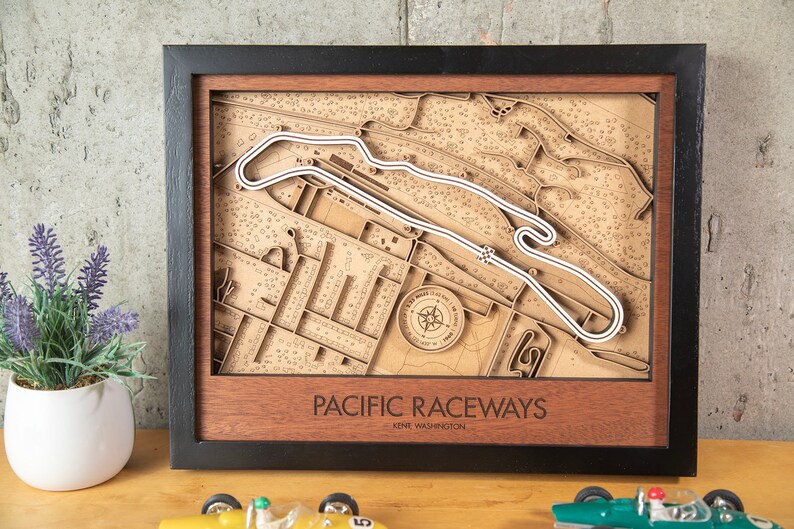 Pacific Raceway Layout Design Pacific Raceways Park 3D Wood Track Map Wall Art Customizable - Etsy