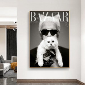 karl lagerfeld Magazine Cover, Bazaar Magazine Cover Poster,Bazaar Cover, Poster,Fashion Poster,Wall Decor image 1