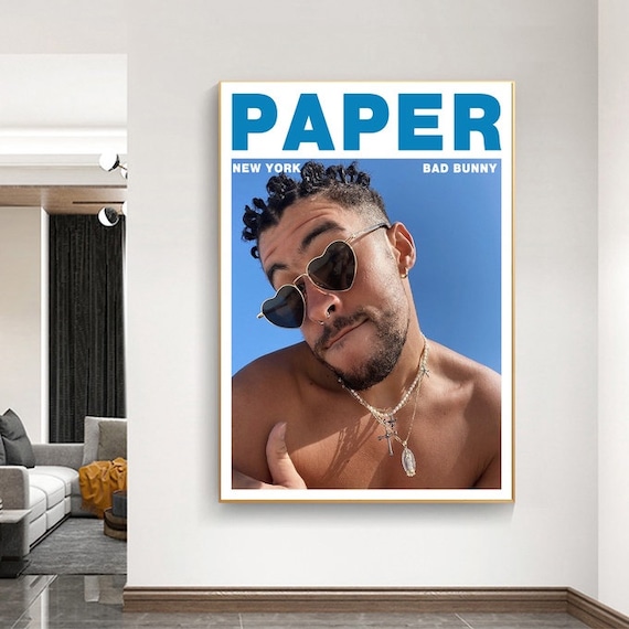 Bad Bunny Magazine Coverbad Bunny Posterpaper Cover Etsy